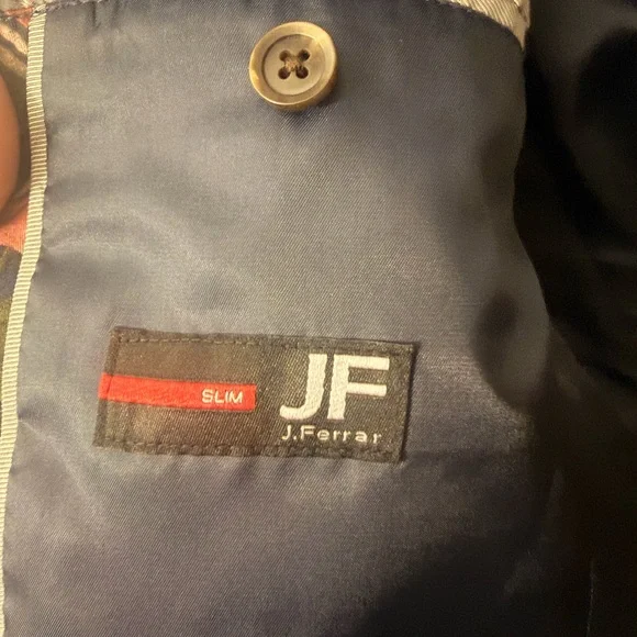 J. Ferrar Slim Fit Blazer - Navy with Red Accent - Picture 7 of 7